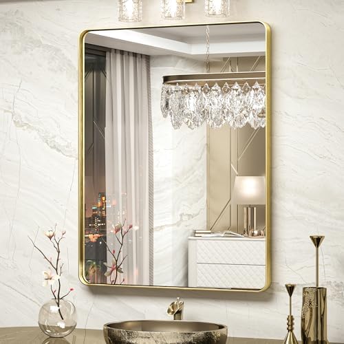 TokeShimi 28x36 Inch Gold Bathroom Mirror by TokeShimi