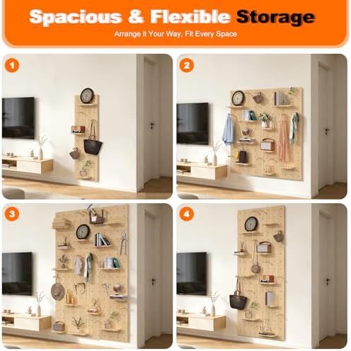 AMSXNOO Large Wood Pegboard Wall Organizer Kits, 47.2X47.2IN/120X120CM - Image 4