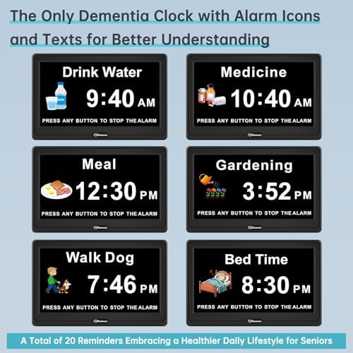 Soobest 12” Dementia Clocks for Seniors Extra Large, Digital Date Day Clock - Image 3