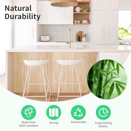 AMZDEPOT Natural Bamboo Wall Panel, 48 x 96 Inch, Carbonized - Image 5