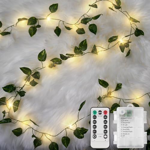 suddus 33FT 100LED Pothos Vine Fairy Lights Battery Operated Copper Wire by SUDDUS