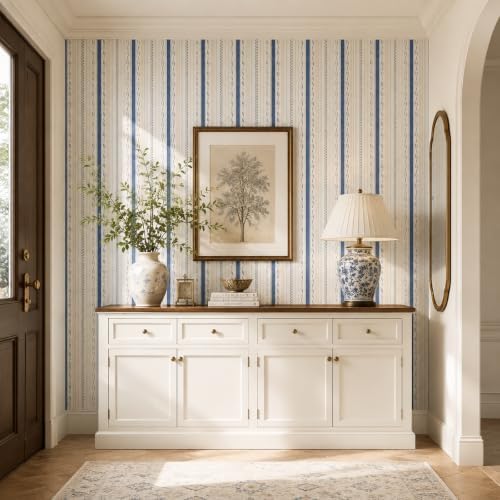 GloryTik Peel and Stick Wallpaper, Ikat Inspired Removable Wall Mural, Self - Image 5