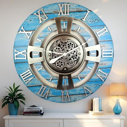 ImprovingLife The Gears Clock Real Moving Gear Wall Clock England Line) by THEGEARSCLOCK
