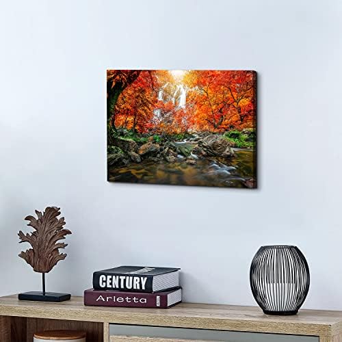 Sunset Waterfall Wall Art Burnt Orange Wall Decor Nature Tropical Forest - Image 4