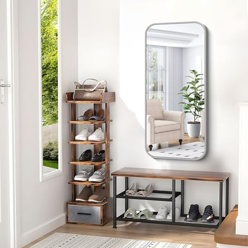 BONEWEI Silver Bathroom Mirror, 20x40 inch Wall Mirror - Image 5