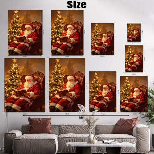 AVANT GARDE CANVAS Christmas Canvas Wall Art, Santa Reading in Leather Armchair - Image 6
