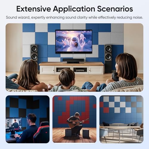 Square Acoustic Panels, 12 Pack Self-Adhesive Sound Panels - Image 6