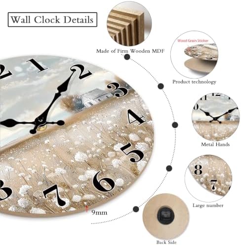 Large Farmhouse Wall Clock for Living Room Decor 24 Inch - Image 3