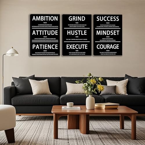 3 Panel Print Canvas Wall Art Motivational Office Wall Decor Painting - Image 6