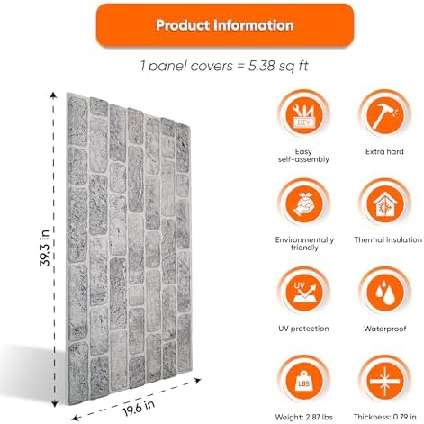IZODEKOR 3D Wall Panels Brick Effect - Image 3