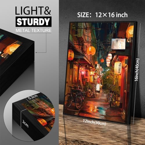 Japanese Tokyo Tea House Canvas Wall Art Asian Lantern Street Night Scene - Image 7