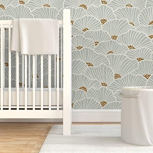 Spoonflower Neutral Flowers Peel and Stick Removable Wallpaper - Image 6
