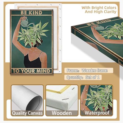 Vintage Mental Health Be Kind To Your Mind Posters Green Background Abstract - Image 7