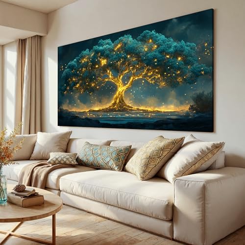 Canvas Wall Art Decor Canvas Art Wall Decor Green Wall Art Decor Large Tree of by QILISHEN-
