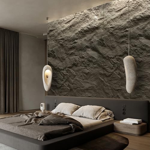 KASARO 3D Faux Stone Wall Panels, 4 Pack PU Wainscoting Grey - Image 6