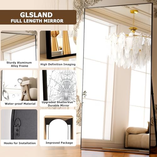 GLSLAND 77" x 38" Oversized Full Length Mirror, Large Floor Mirror - Image 3