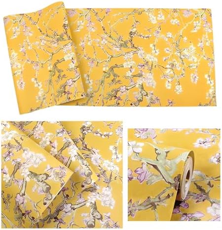Blooming Wall Van Gogh Almond Blossom Yellow Wallpaper Featuring Vintage Floral - Image 3