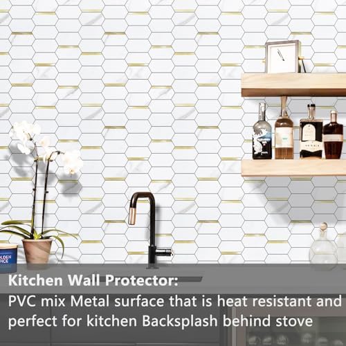 Vamos Tile Long Hexagon Peel and Stick Backsplash Tile - Image 2