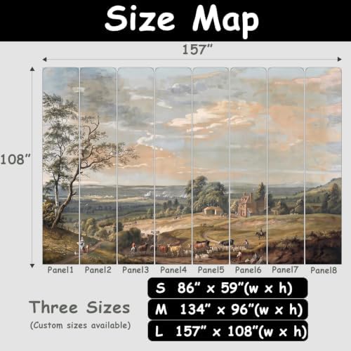 Oil painting-style wallpaper featuring natural landscapes peel and stick - Image 6