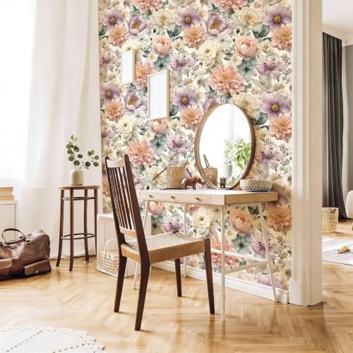 Stickorama Watercolor Floral Peel and Stick Wallpaper Self Adhesive 17.72" x - Image 7