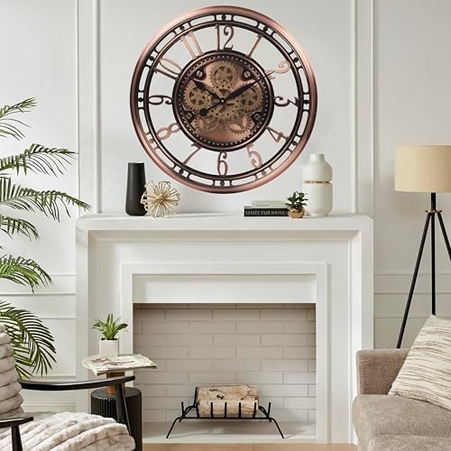CLXEAST 28" Oversized Moving Gear Wall Clock - Image 5