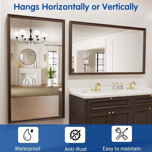 WEER Brown Bathroom Vanity Mirror 55x30 Inch - Image 6