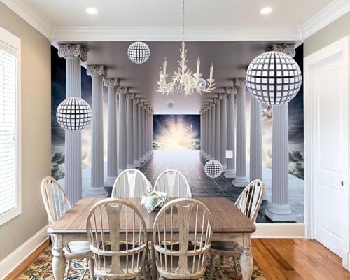 -3D Grey Large Backdrop Fabric Wallpaper Living Room Bedroom Bathroom Wall - Image 3