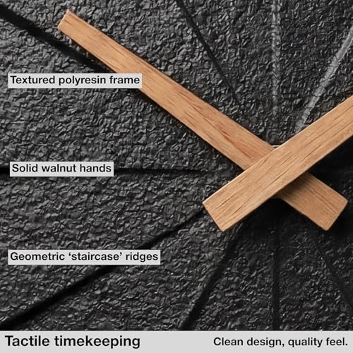 Driini Modern Wall Clock with No Numbers and Wooden Hands. Black, 10.5 Inch - Image 6