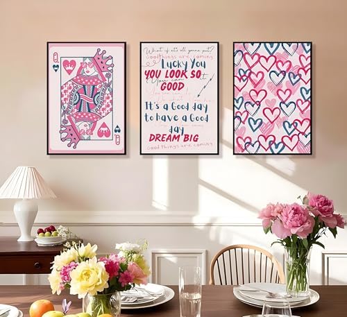 3Pcs Motivational Wall Art Inspirational Quotes Canvas Posters Pink Blue Color - Image 6