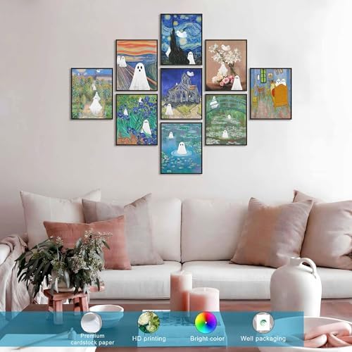 LANCHI95 09 Pcs Unframed Spooky Altered Art - Image 4
