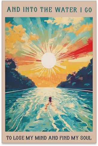 MWZUPQ Sunrise Sunset landscape Posters Abstract Ocean Painting Wall Art Into by Unknown