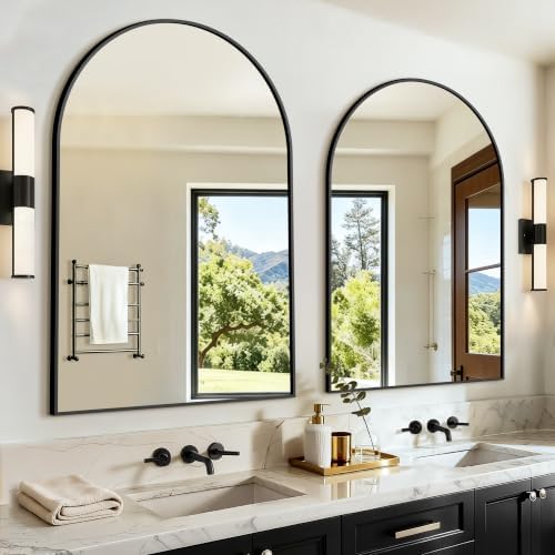 Arched Bathroom Vanity Mirror for Over Sink, 2 Pack 38”x26” by LawadaMirror