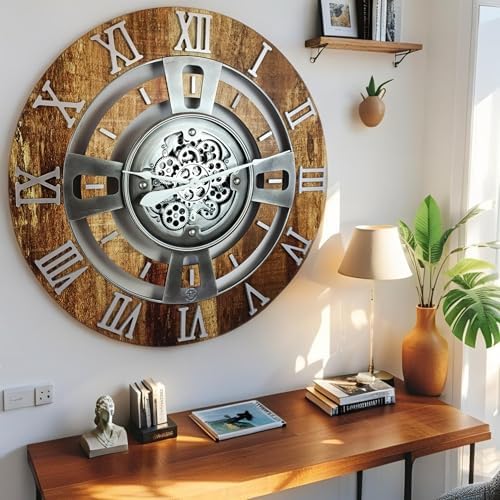 ImprovingLife The Gears Clock Real Moving Gear Wall Clock England Line) - Image 5