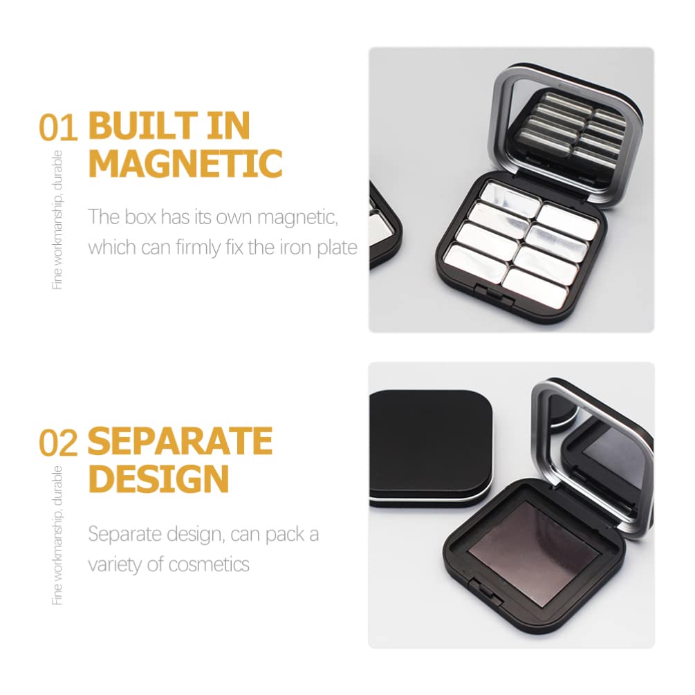 Beaupretty 2pcs Empty Lipstick Palette DIY Lipstick Lip Balm Blusher Containers Refillable Makeup Eyeshadow Storage Case Box with Mirror