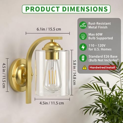 Phaosio 2-Pack Wall Sconces Lights Lamp - Image 2