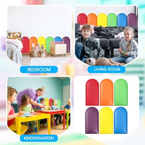 Jetec 12 Pcs Kids Wall Padding Panels, 1.18 Inch Thick Foam Wall Protector - Image 6