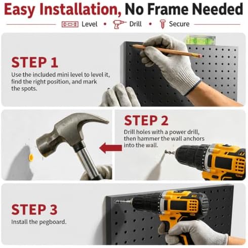 Heavy Duty Metal Pegboard Wall Organizer - Image 7