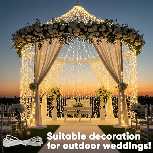 suddus 900 LED Christmas String Lights Outdoor, 9.8x29.5ft Curtain Lights Plug - Image 5