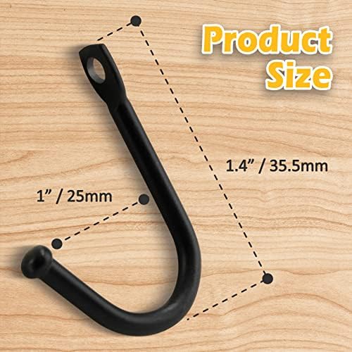 Bonsicoky 10 Pcs Black Single Prong Wrought Iron Hooks - Image 2