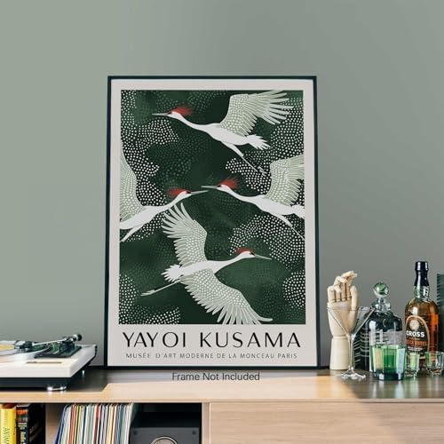Japanese Flying Cranes Wall Art Vintage Bird Pictures Aesthetics Posters - Image 3