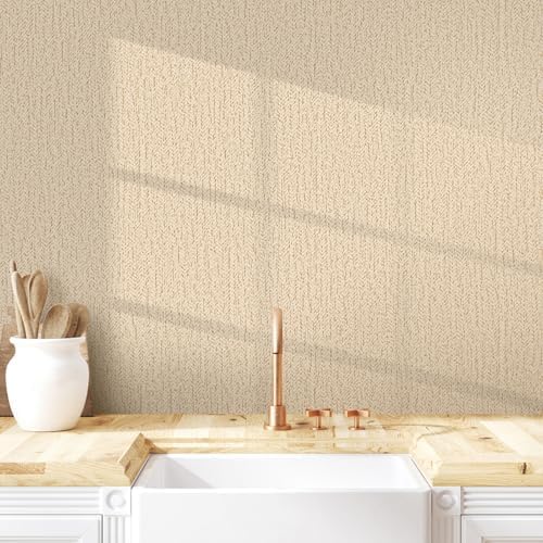 Beige Peel and Stick Wallpaper Vintage Wallpaper 15.7inch x 196.85inch Adhesive - Image 4