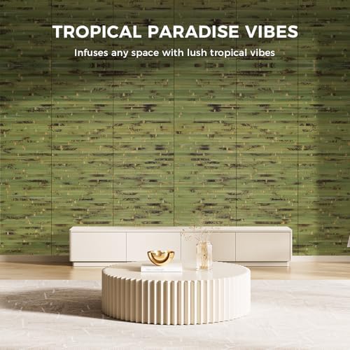 OUZUGIE 2 Pack 96x24 Inch Natural Bamboo Wall Panel - Image 3