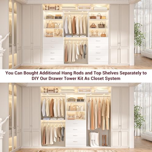 Aheaplus Closet Drawers System, 21.3" Wood Closet Organizer - Image 6