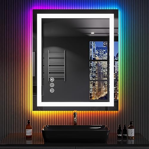 LOAAO 30"X36" RGB LED Bathroom Mirror - Image 3