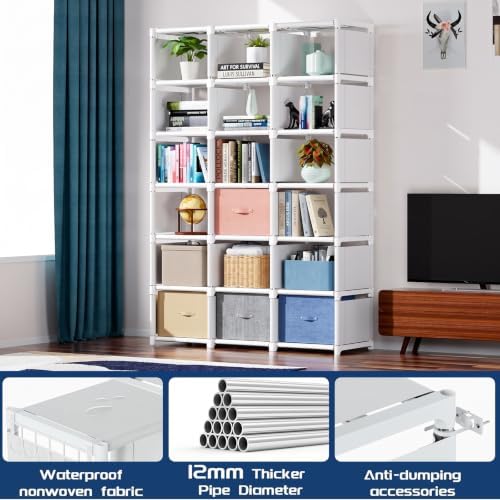18 Cube Storage Organizer Closet, Metal Book Shelf - Image 4