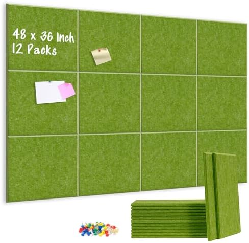 DOLLAR BOSS Felt Cork Board Tiles 48" x 36" Bulletin Board by DOLLARBOSS