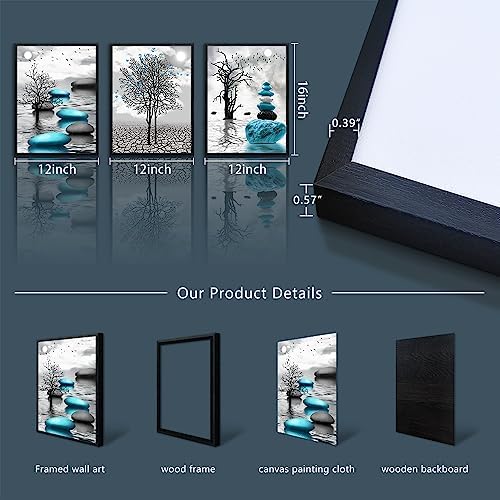 Black Framed Canvas Wall Art for Living Room Wall Decor for Bedroom Bathroom - Image 6