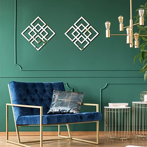 Weysat 2 Pieces Silver Mirrored Wall Decor 11.8 x 11.8 - Image 4