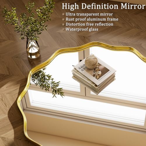 Gold Scalloped Circle Mirror - Image 3