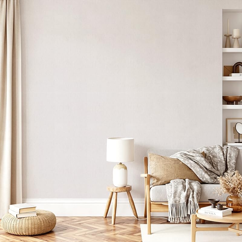 Grasscloth Wallpaper Peel and Stick Cream Wallpaper 16in x 118in - Image 6
